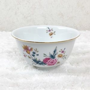 Avon 1981 American Heirloom Bowl Independence Day Floral Gold Trim